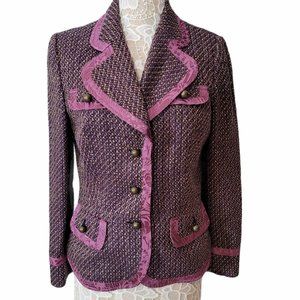[Bisou Bisou] Purple Tweed Blazer Jacket